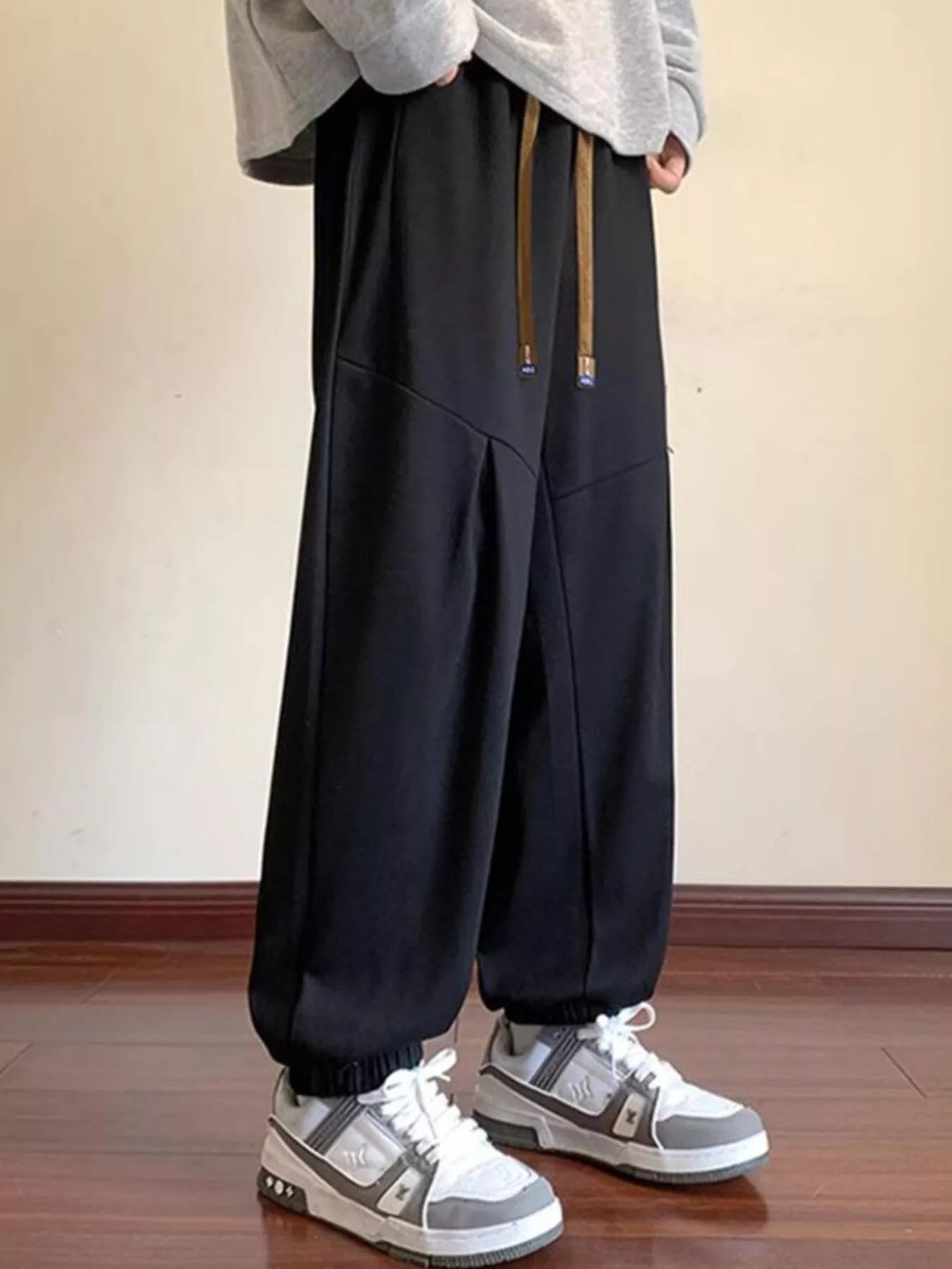 Solid Loose Fit Drawstring Joggers