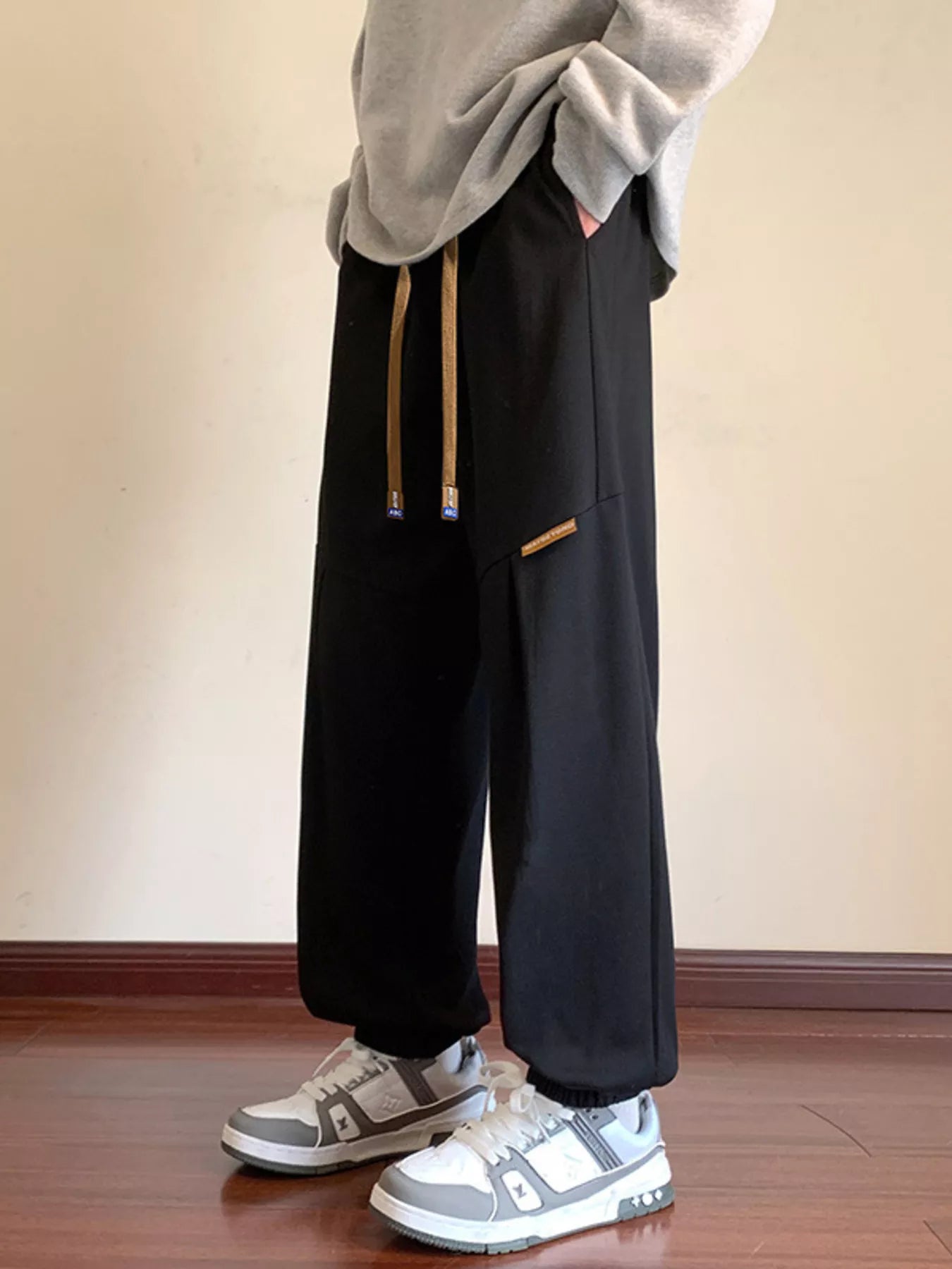 Solid Loose Fit Drawstring Joggers