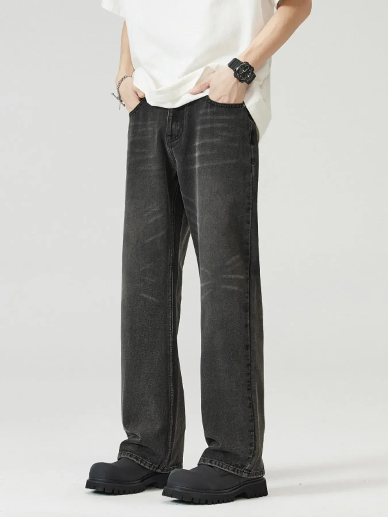 Denim Love Vintage Black Wide Leg Jeans