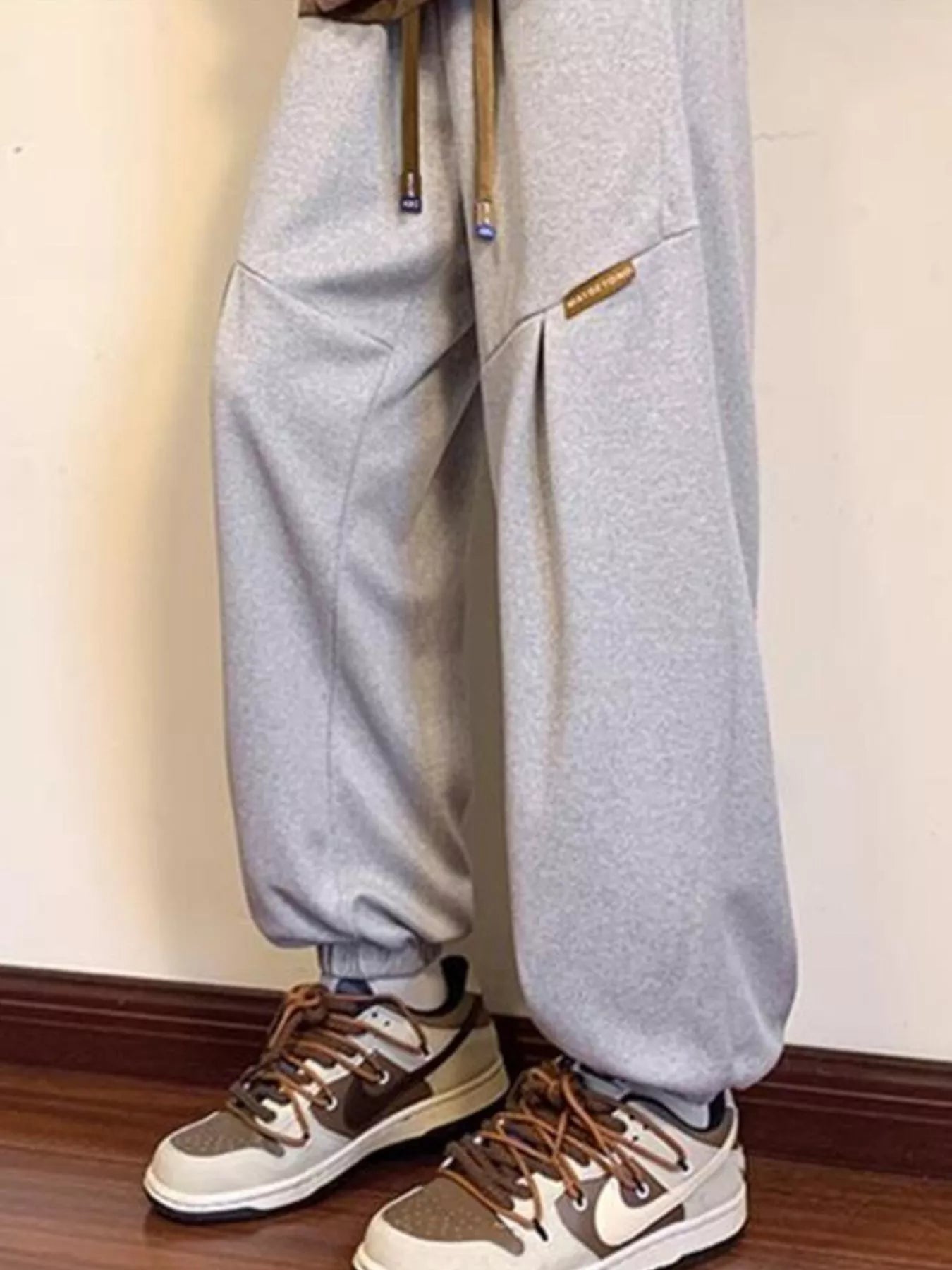 Solid Loose Fit Drawstring Joggers