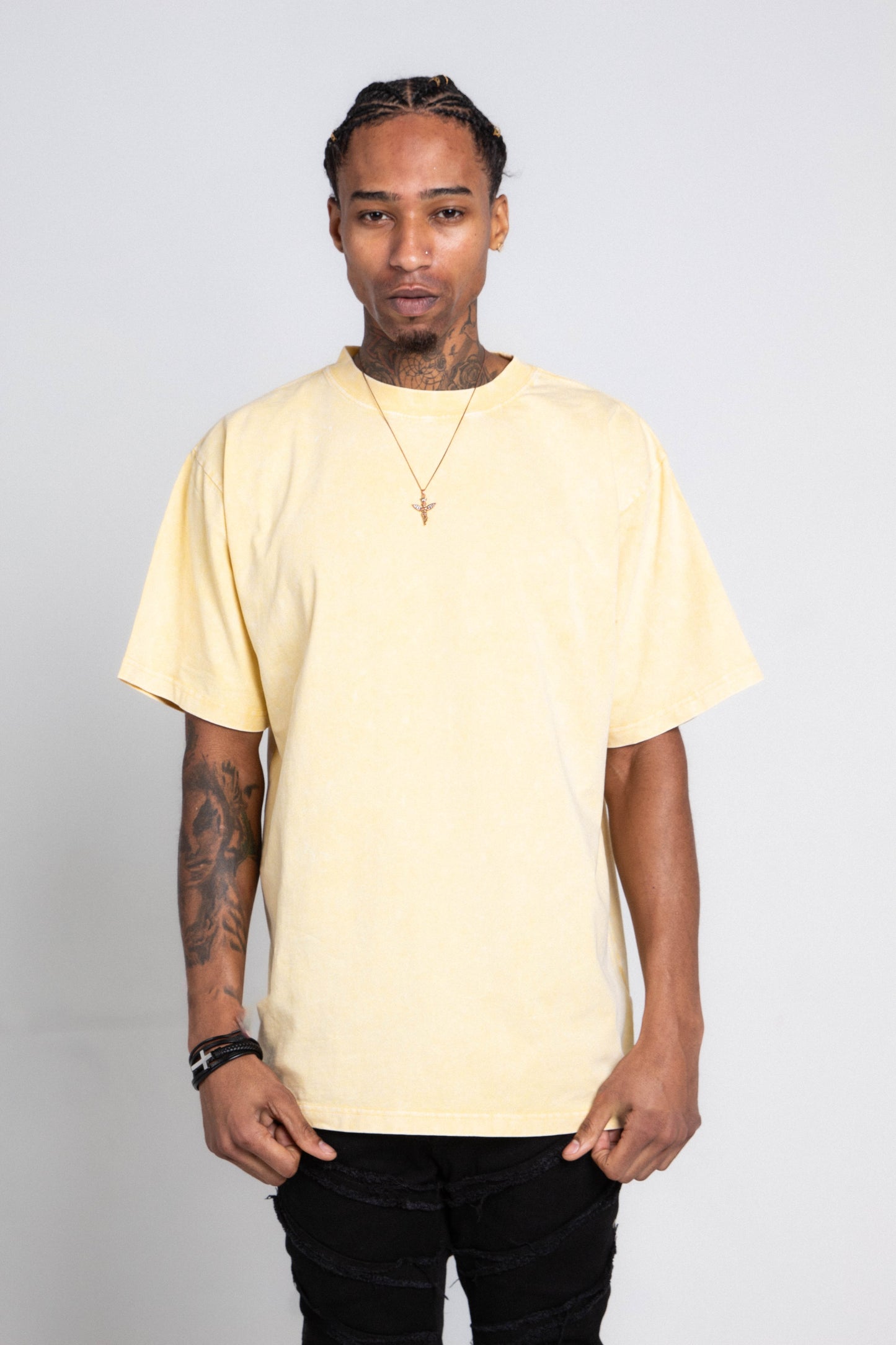 Pastel Heavy Cotton Tee in red, front view highlighting short sleeves and crew neck.