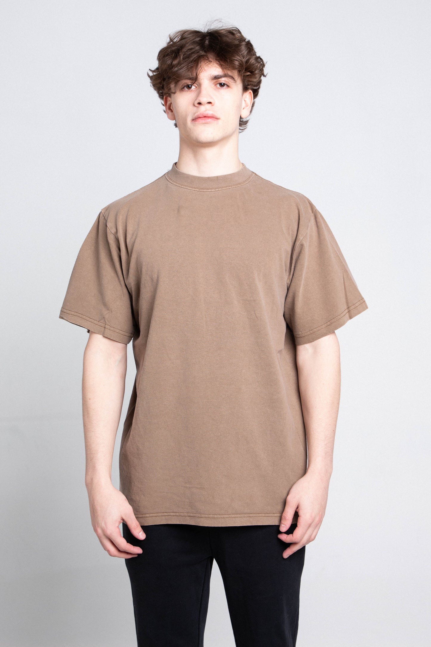 Pastel Heavy Cotton Tee in yellow, front view showcasing short sleeves and crew neck.