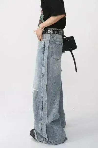Front view of black cargo pants with cargo pockets.