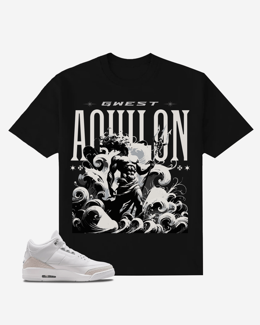 Front view of the black oversized t-shirt with graphic print.