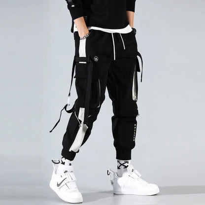 Military Techwear Pants side view with straps and multiple pockets.