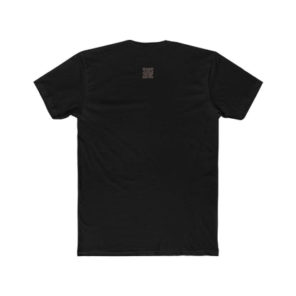 Back view of a black fitted neon skull graphic tee with short sleeves.