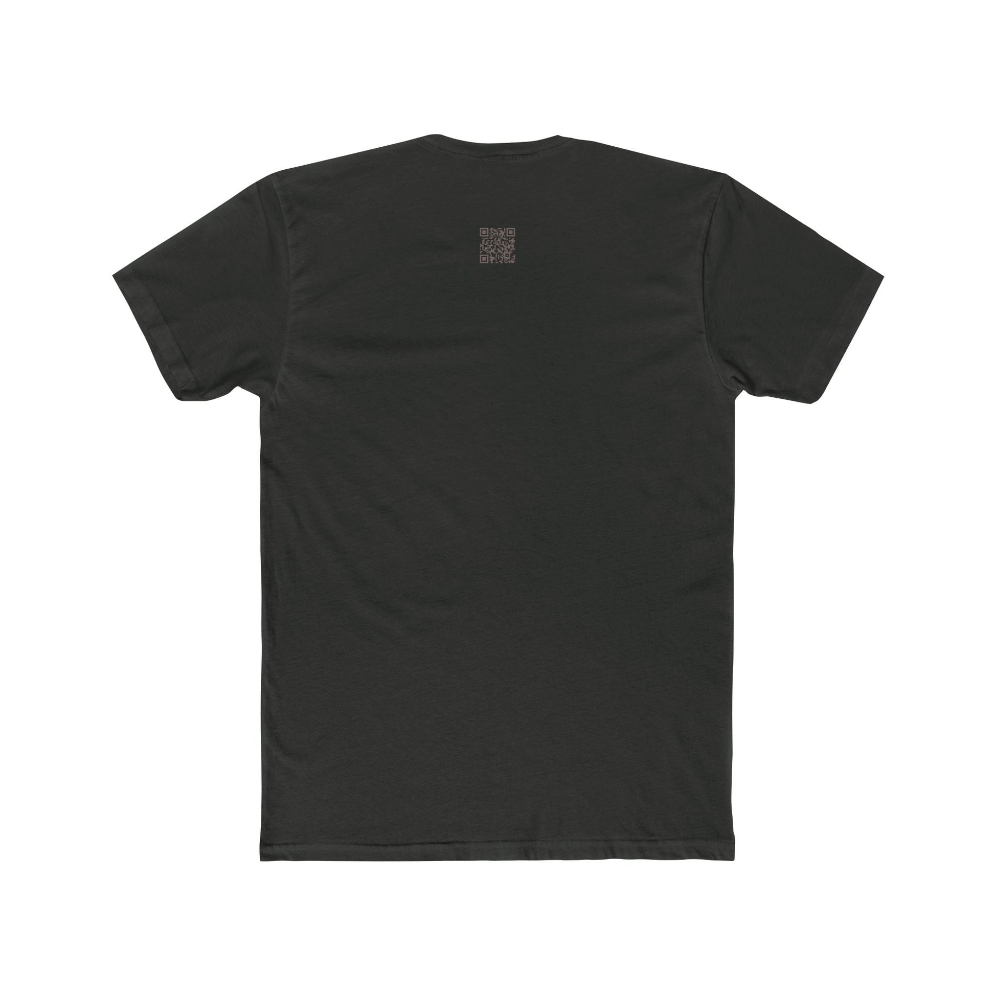 Back view of a black fitted neon skull graphic tee with short sleeves.
