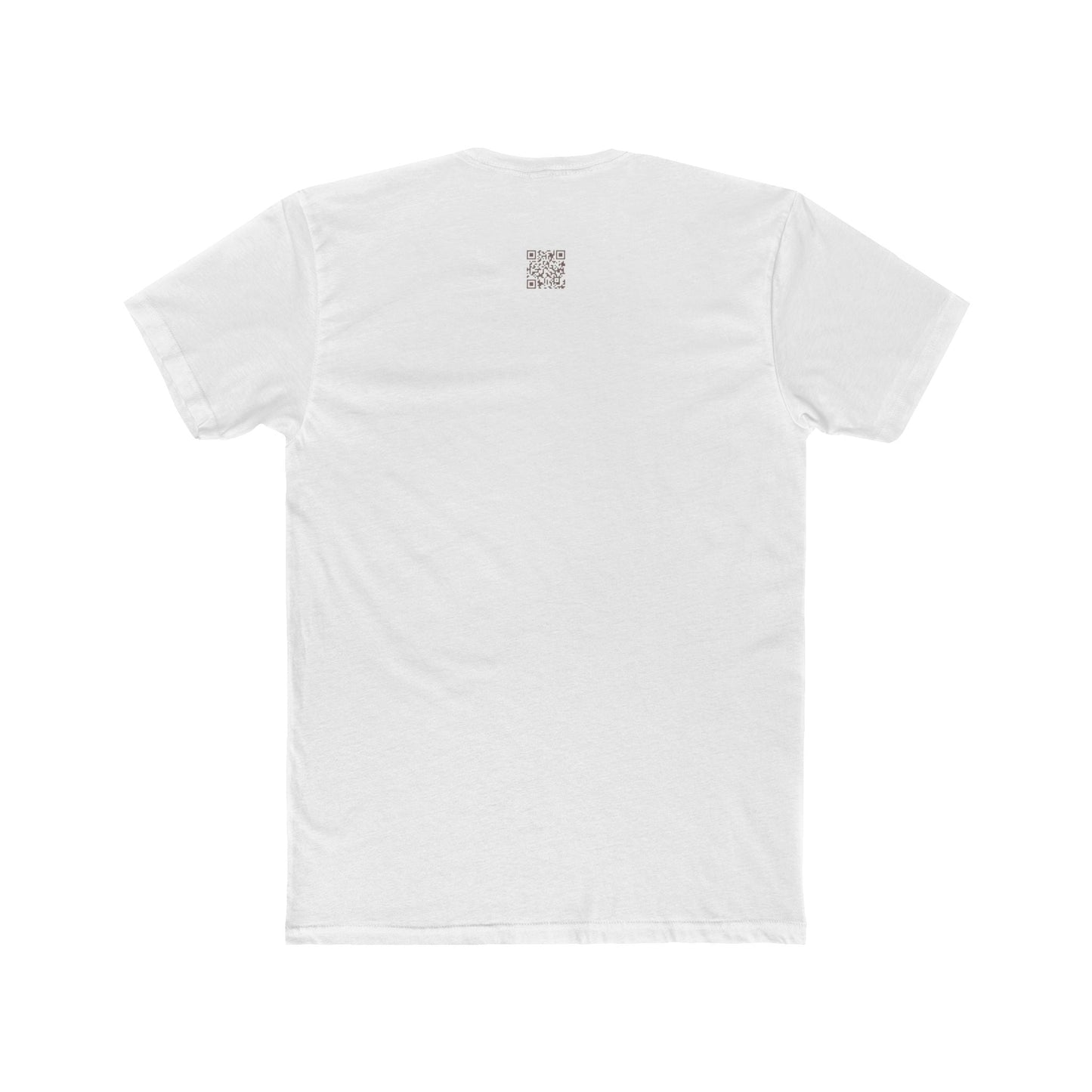 Back view of a white fitted neon skull graphic tee with short sleeves.