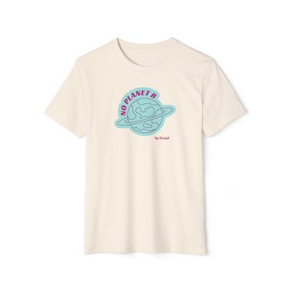 Back view of the cream t-shirt with short sleeves on a white background