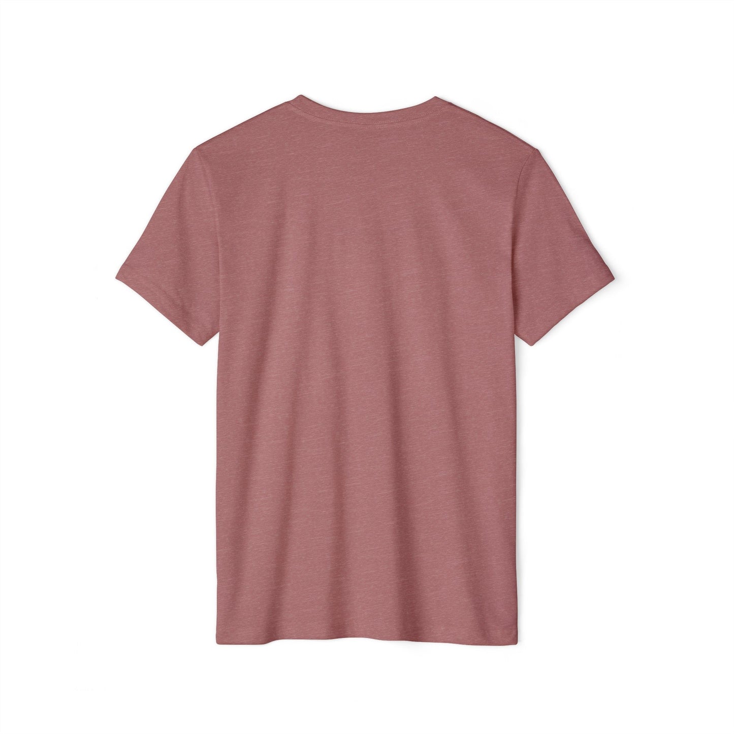 Back view of the rose t-shirt with short sleeves in a studio setting