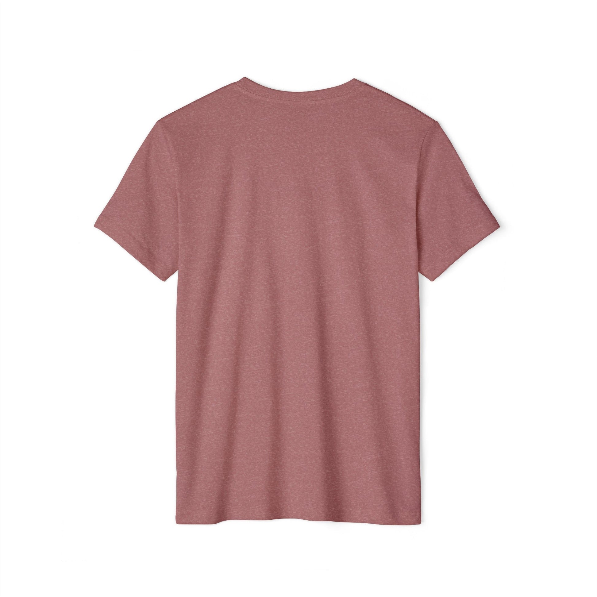 Back view of the rose t-shirt with short sleeves in a studio setting
