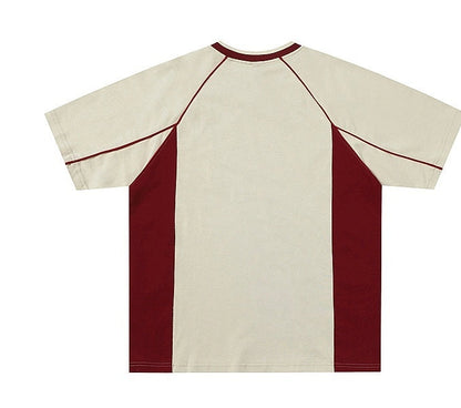 Front view of the men's summer shirt in khaki featuring a letter pattern.